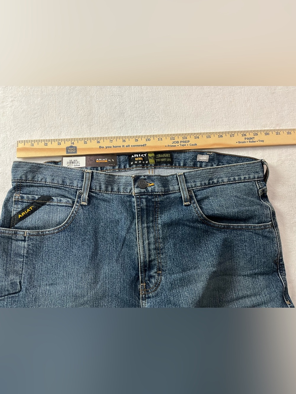 Ariat Rebar M5 Straight Fit Straight Leg Men's Jeans 38x30 DuraStretch Workwear - Picture 5 of 7
